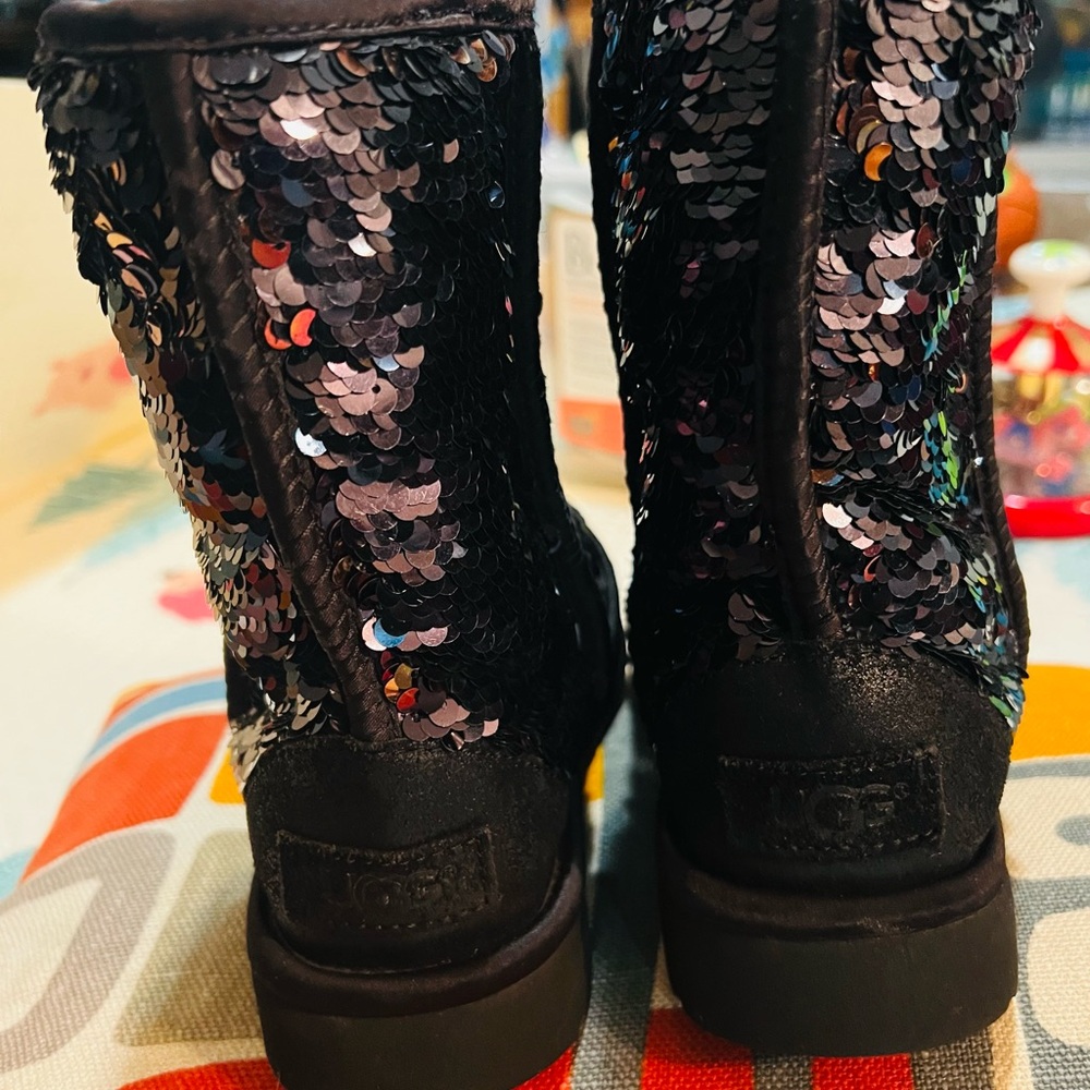 UGG Black Sequin Winter Boots - Picture 2 of 5
